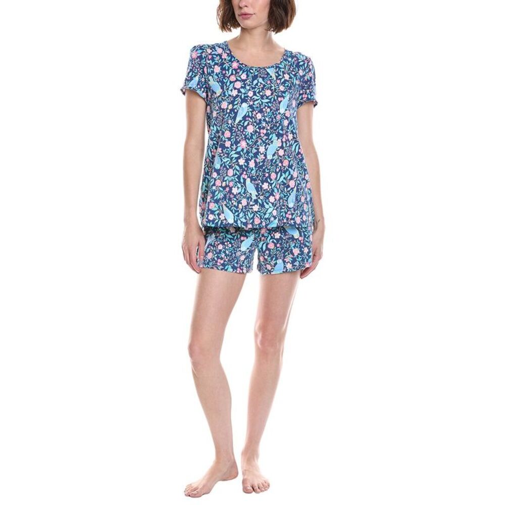 Cuddl Duds Womens  2Pc Boxer Pajama Set, Blue